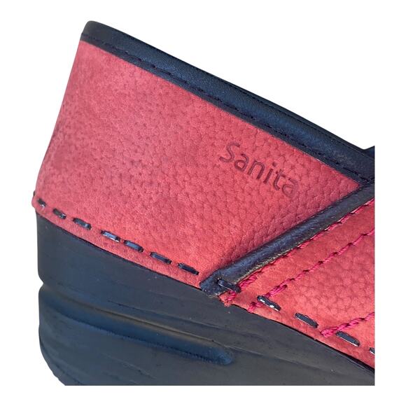 Sanita Professional Clogs EU 35 US 4 Red Suede Nurse Doctor Comfort Work Shoe - Picture 9 of 12